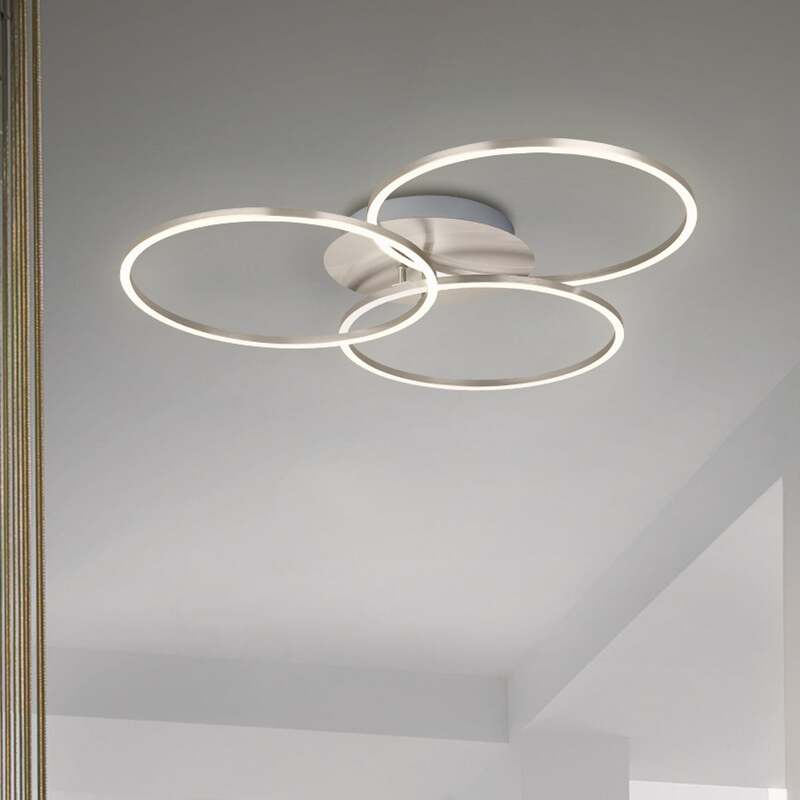Briloner Deckenlampe Leuchte Frame Ring dimmbar LED 3-flammig nickel 71,7x67,4cm - 4002707405726