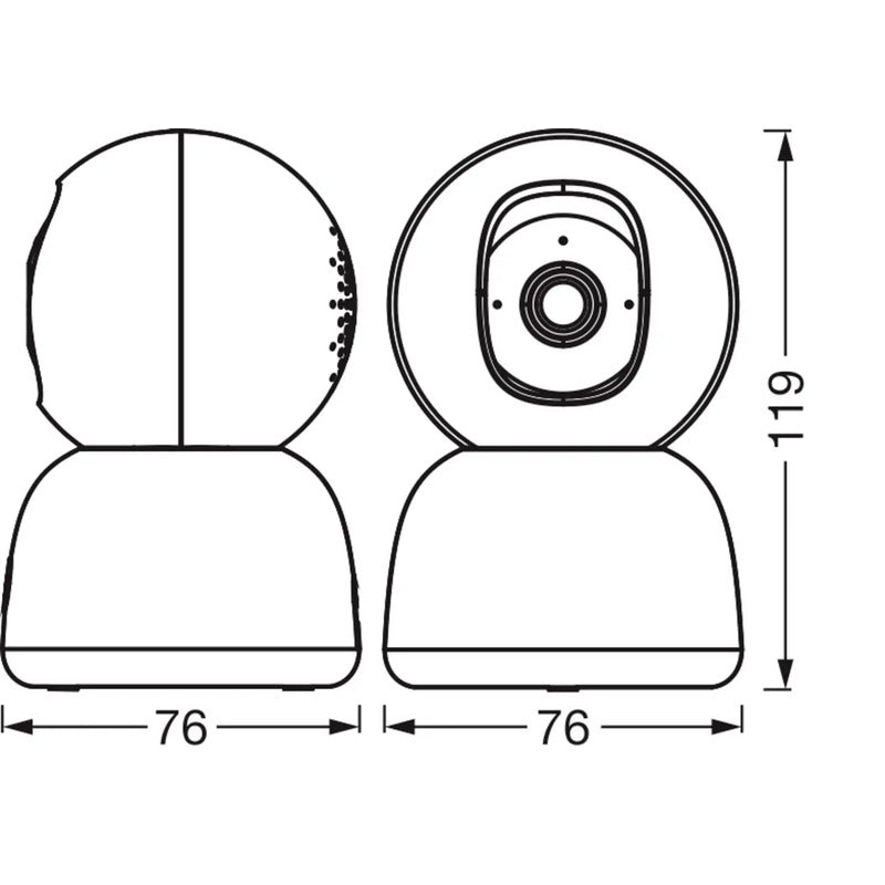 OSRAM Überwachungskamera Smart+ IP20 4MP CMOS bidirektional Alexa Google Home - 4058075850514