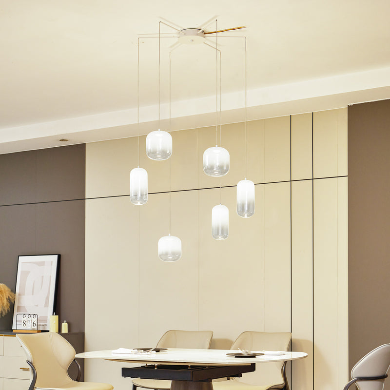 Lucande Hängeleuchte Avelina LED Pendelleuchte 6-flammig Lampe weiß 77cm - 4251911786576