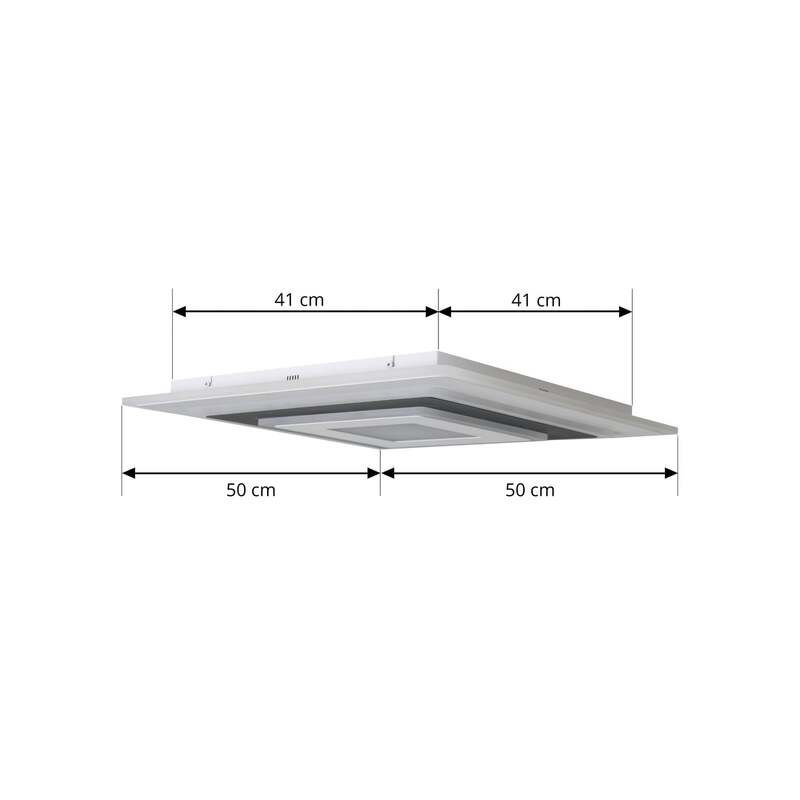 Lindby Deckenleuchte Rebeka LED Lampe dimmbar CCT 50x50cm schwarz weiß 2400Lumen - 4255830903045