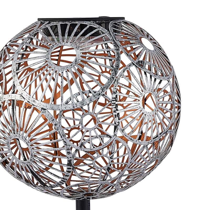 Lindby Gartenleuchte Solarleuchte Vilani LED 3er Set warmweiß IP44 54cm silber - 4251096599398