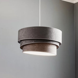 B-Ware Hängeleuchte Devon grau/weiß Ø45cm E27 Hängelampe Lampe Leuchte Pendelleuchte