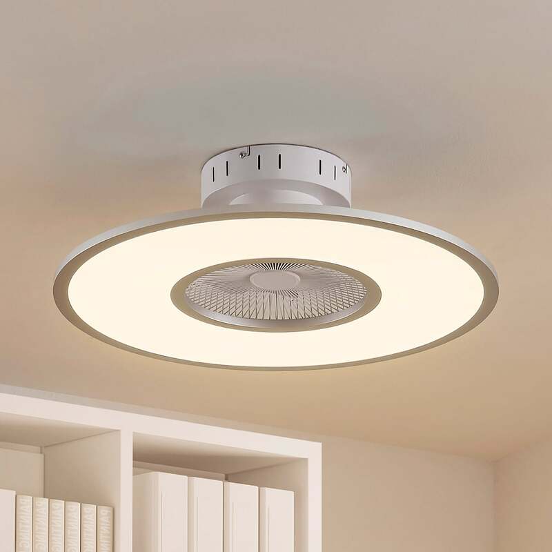 Lindby Deckenventilator Romea LED Ventilator Lampe dimmbar silber Ø60cm 16,5cm - 4251911750270