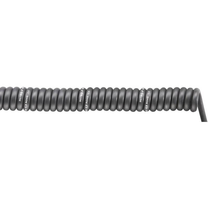 LAPP Spiralkabel 2000mm 6000mm SPIRAL H07BQ-F Kabel Schwarz Polyurethan 3G 1.5mm - 4044774809533