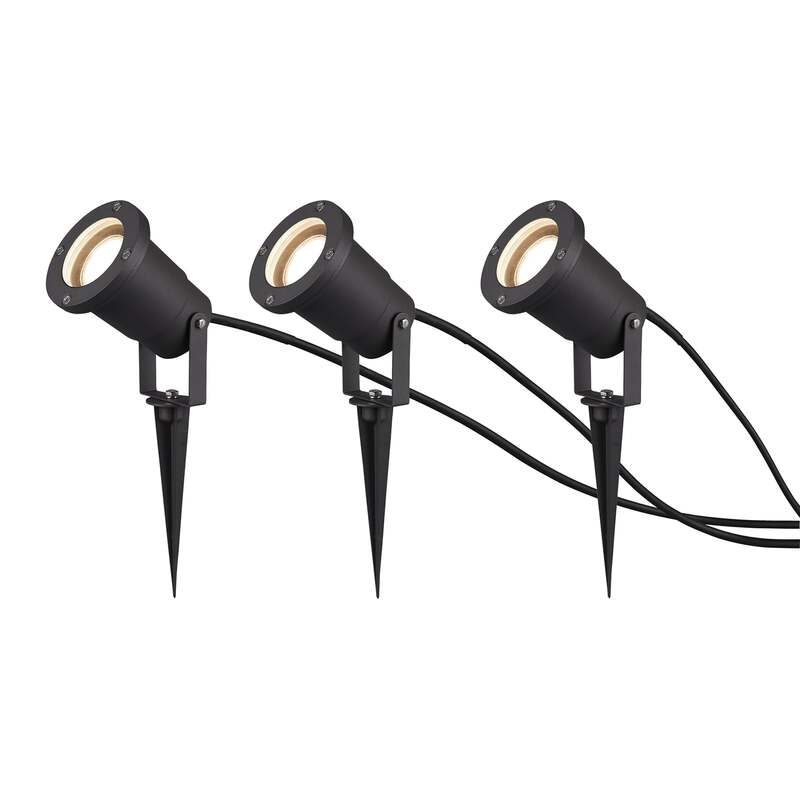 TRIO LIGHTING Außenstrahler Gartenleuchte Ubangi LED Strahler anthrazit 3er Set - 4017807453157