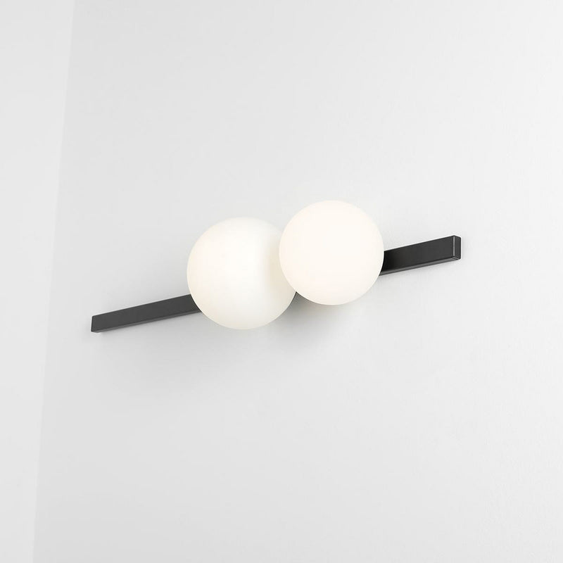 Wandleuchte Garda 2 schwarz LED Wandlampe Leuchte dimmbar Metall Glas 2-flammig - 5904798656478
