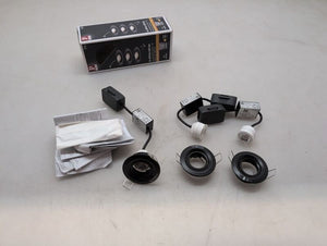 B-Ware Paulmann Einbauleuchte Nova Mini Plus LED dimmbar 3er Set schwarz matt Aluminium