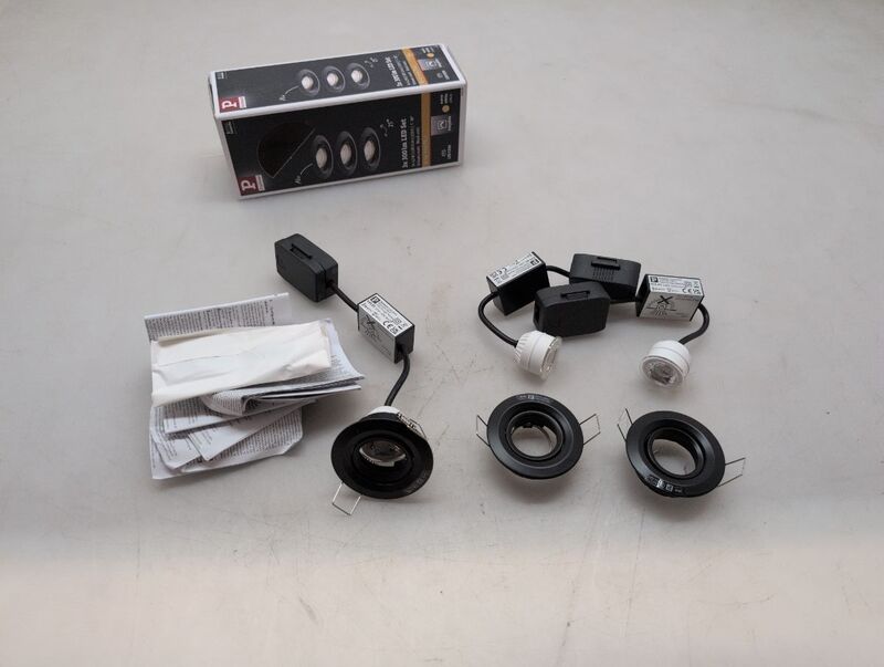 Paulmann Einbauleuchte Nova Mini Plus LED dimmbar 3er Set schwarz matt Aluminium - 4000870930854