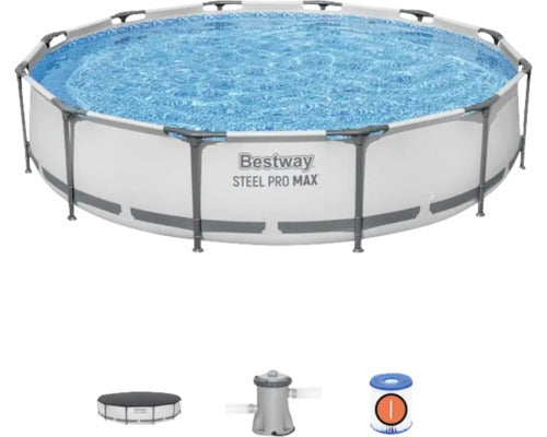 Bestway Aufstellpool Framepool rund Ø366x76cm mit Filteranlage und Abdeckplane - 6942138981896