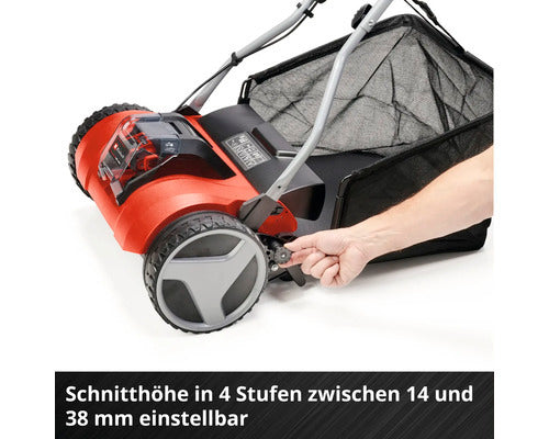 Einhell Akku Rasenmäher GE-HM 18/38 Li Mäher Handrasenmäher ohne Akku rot - 4006825641639