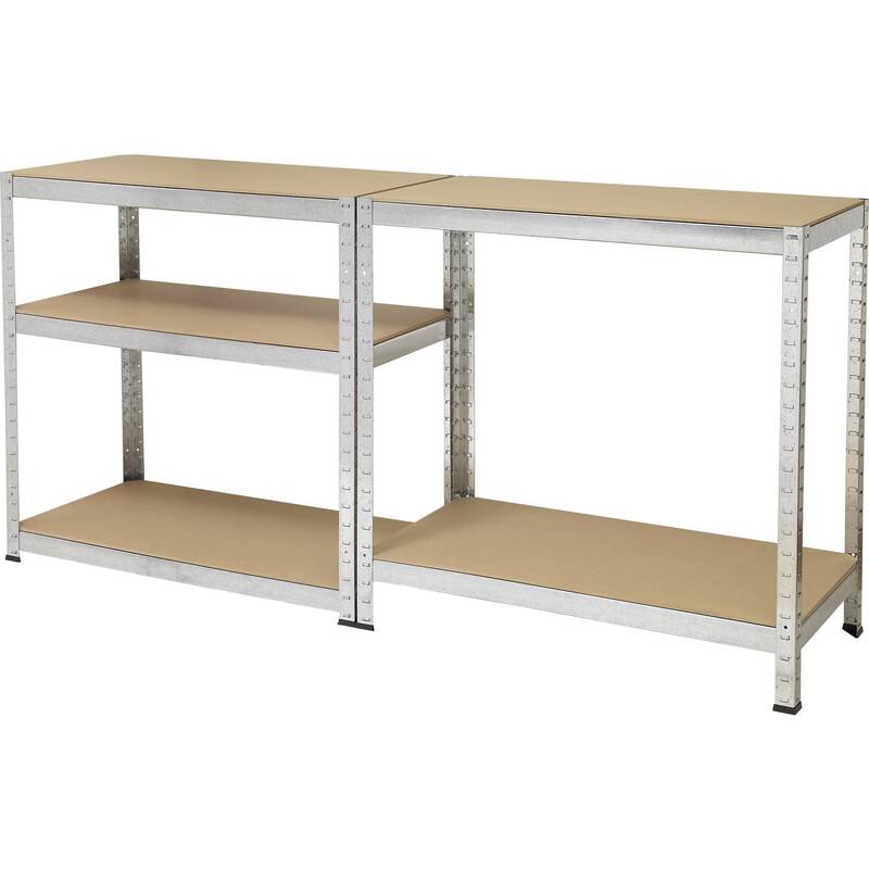 Toolcraft Schwerlastregal Metall Regal 265kg 5 Böden 90x180x45cm verzinkt silber - 4064161056159