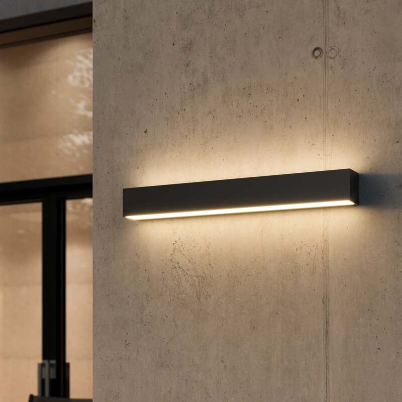 Lucande Außenwandleuchte anthrazit Lengo LED Gartenlampe Leuchte 3000K IP65 50cm - 4251096509304