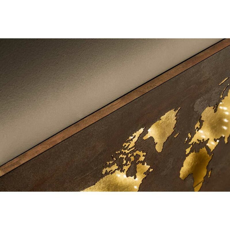 Linda LED Wall Lamp in Map Design Gold - 4003474360607