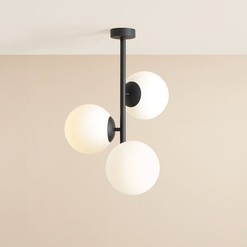 Dione Deckenleuchte Lampe Deckenlicht opal schwarz 3 flammig SIEHE TEXT/FOTO - 5904798657505
