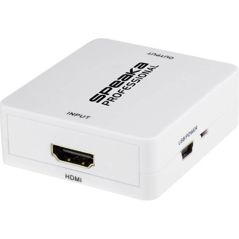 SpeaKa Professional Audio Extraktor HDMI 1920x1080 Audio-Video-Signal Weiß - 4053199547449