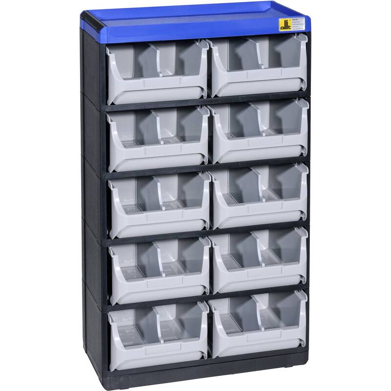 Allit Kleinteilmagazin VarioPlus Pro 53/20 stapelbar Schwarz Grau Blau 30x52x16 - 4005187646306