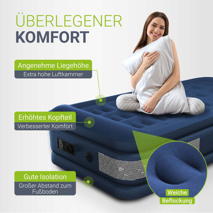 Selbstaufblasende Luftmatratze Sapri M Camping Luftbett 191x91x44cm Blau - 4262437182124