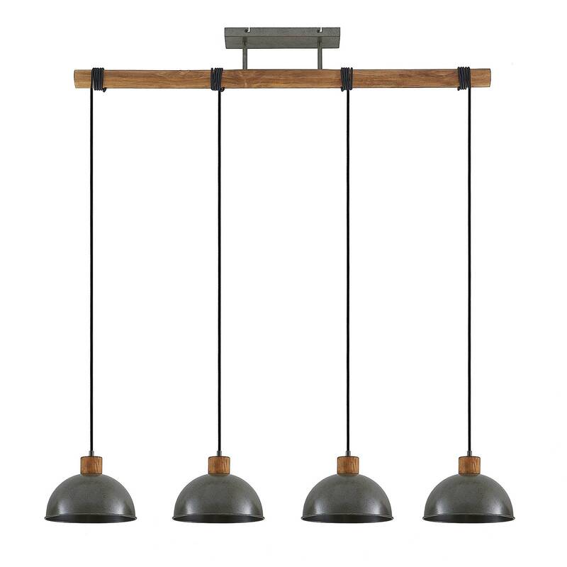 Lindby Durbis Hängeleuchte Hängelampe Lampe Leuchte 4-flmg. E27 natur dunkelgrau - 4251911719512