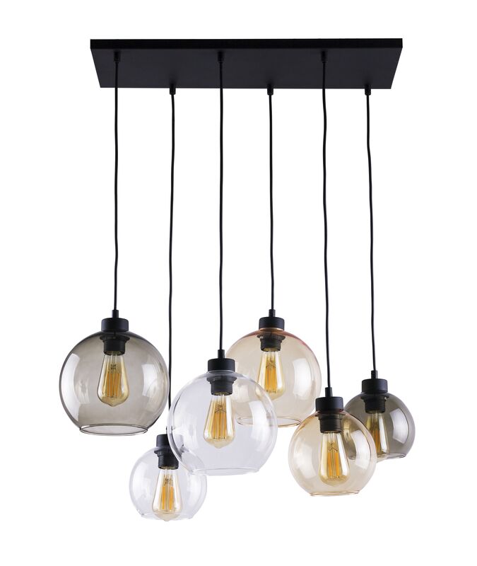 TK Lighting CUBUS Hängeleuchte Pendelleuchte Lampe 6-flammig E27 LED 74 cm Glas - 5901780521646