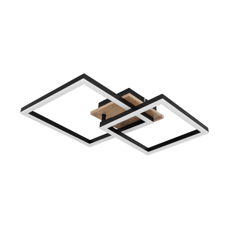 Globo Deckenlampe Bossy LED Lampe Leuchte schwarz Holz 53cm 2050 Lumen warmweiß - 9007371435104