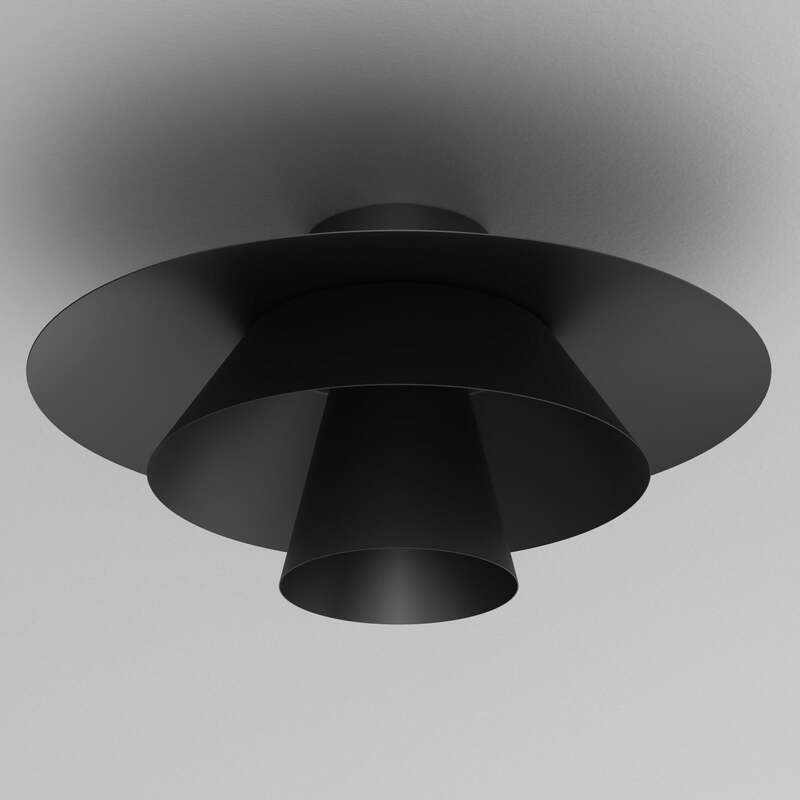 Deckenleuchte Plato Lampe schwarz Stahl Ø 38 cm E27 LED Deckelampe Leuchte innen - 5907565944938