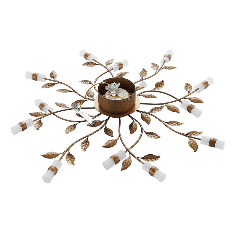 Lindby Deckenleuchte Bentas LED Lampe Leuchte warmweiß bronze Ø80cm 11cm hoch - 4251096574913