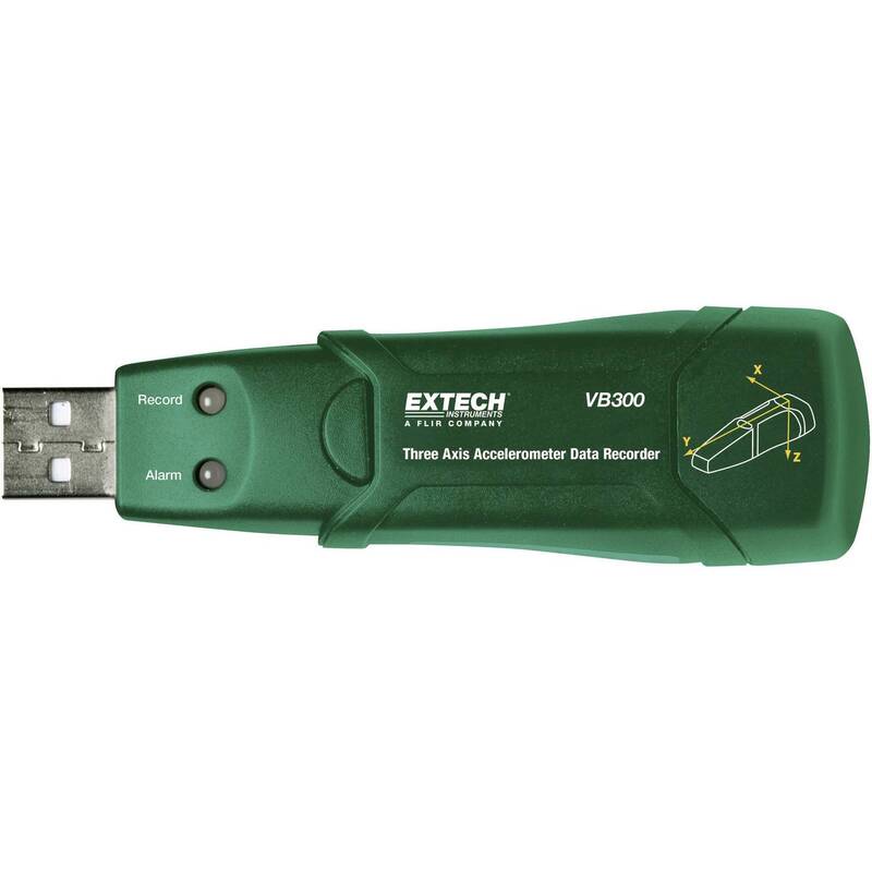 Extech VB300 Beschleunigungsmesser 18 G mit Echtzeitdaten und LED-Anzeige - 0793950713006