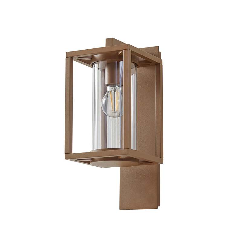 Lucande Außenwandleuchte Ferda hängend braun IP44 Aluminium Glas 16x38cm - 4251911795707