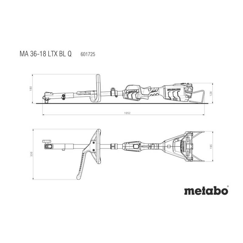 Metabo Akku Grasscheren-Universal-Streuaufsatz MA 36-18 LTX BL Q 18V ohne Akku - 4061792229495