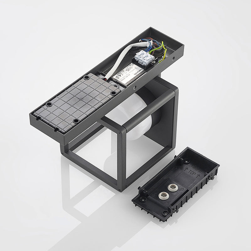 Lucande Außenwandleuchte Timio Downlight mit Bewegungsmelder IP44 dunkelgrau - 4251911735864