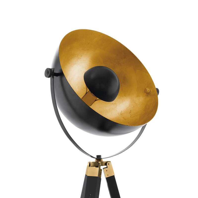 Stehlampe Covaleda Dreibein schwarz/gold höhenverstellbar 164 cm Eglo - 9002759496180