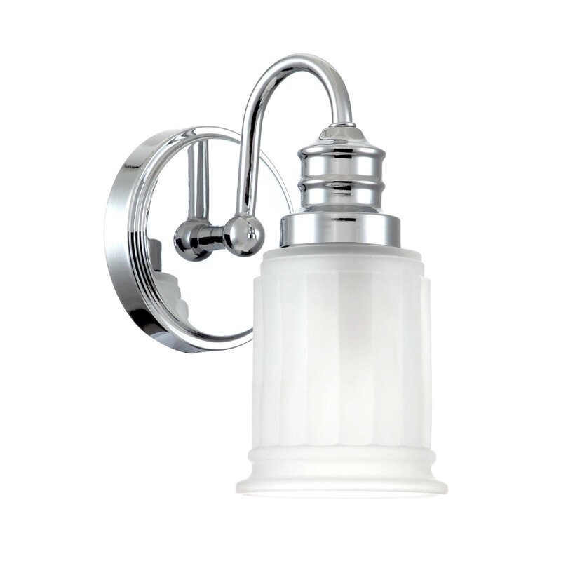 QUOIZEL Wandleuchte Wandlampe Swell chrom poliert Stahl Glas satiniert IP44 - 5024005596318