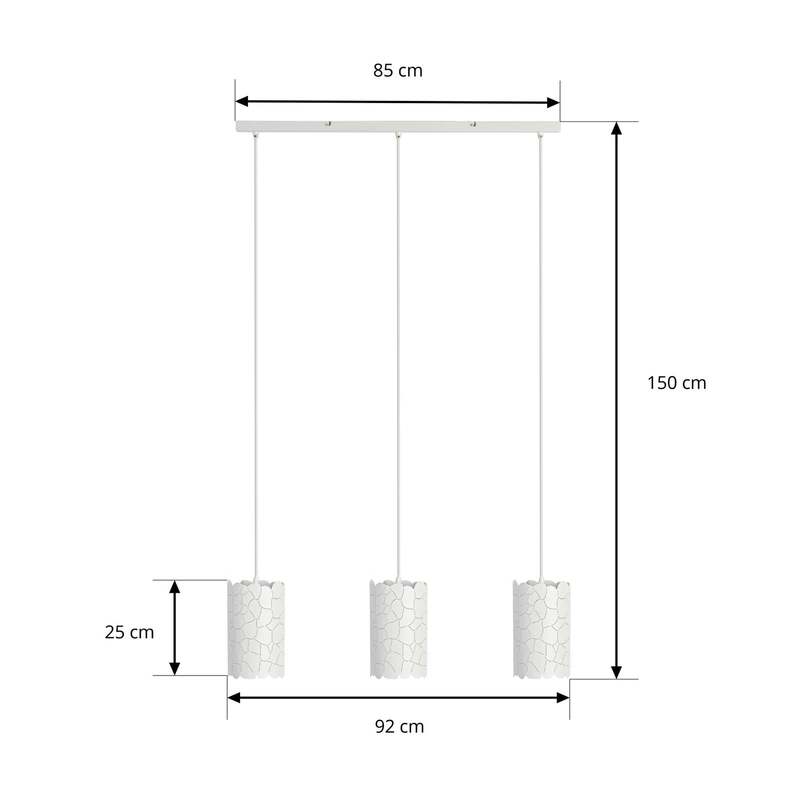 Lindby Hängeleuchte Pendelleuchte Aralena weiß 3-flammig E27 LED Länge 92 cm - 4251911786224