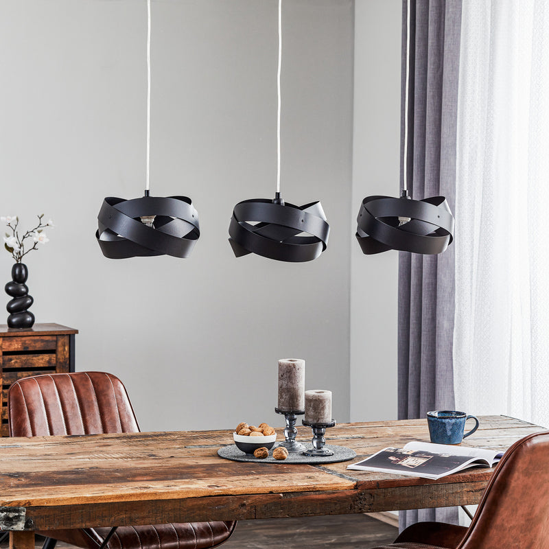 Hängeleuchte Tornado LED Pendelleuchte dimmbar 3-flammig schwarz 95x26cm - 5905563001868
