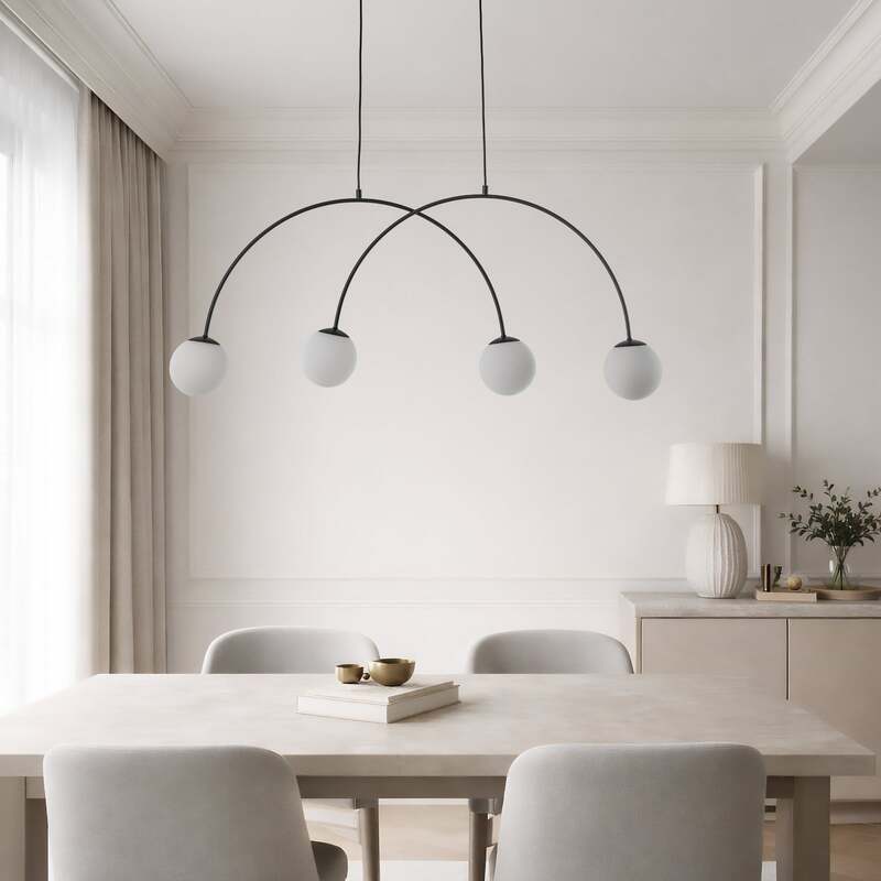 Hängeleuchte Nova Pendelleuchte 4-flammig LED dimmbar schwarz weiß 120x15cm - 5905563004685