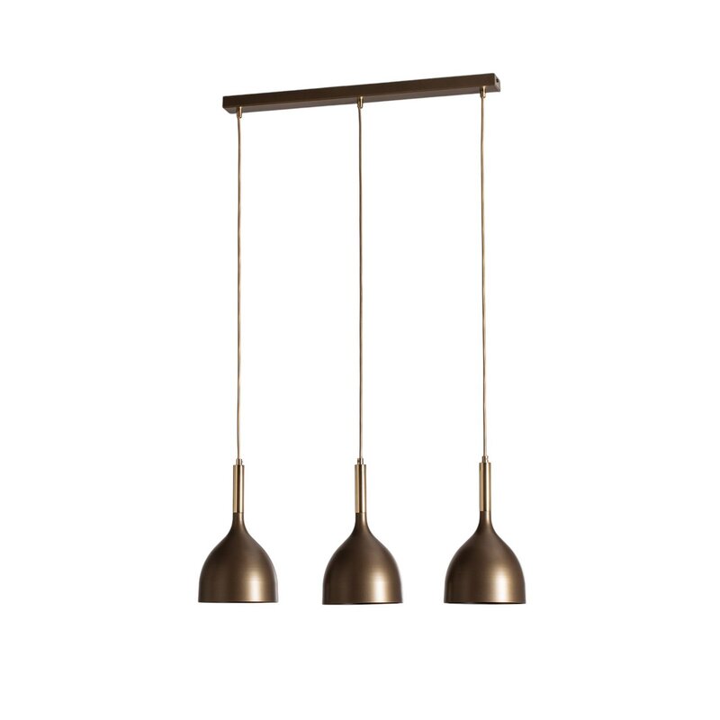 Luminex Hängelampe Pendelleuchte Noak Lampe Leuchte 3-flg titan gold Stahl - 5907565940039