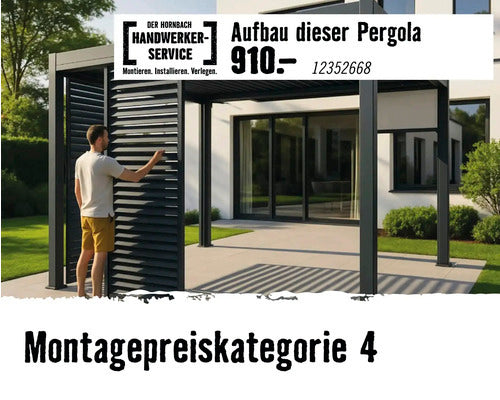 Weide Classic Pergola Aluminium freistehend 3 x 3,6 M Lamellendach anthrazit - 4306516117628