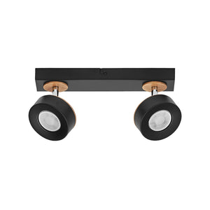 B-Ware OSRAM Deckenstrahler Deckenspot LED Lampe schwarz Stahl Holz Warmweiß 2 Spots