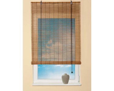 Bambus-Raffrollo 140cm x 160cm Dunkle Eiche Dekorativ Stabile Zugschnüre Natur - 4007873407437