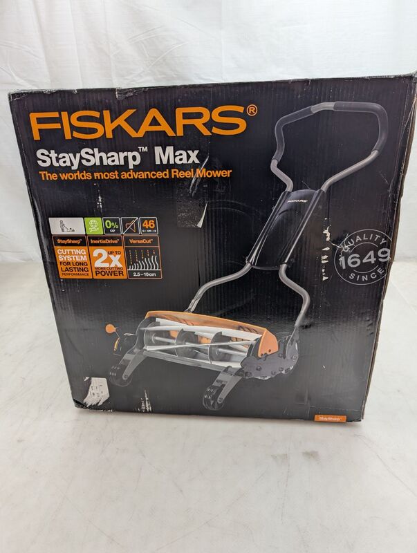 Fiskars Spindelmäher Rasenmäher Momentum umweltschonend ergonomisch 46cm grün - 6411501138804
