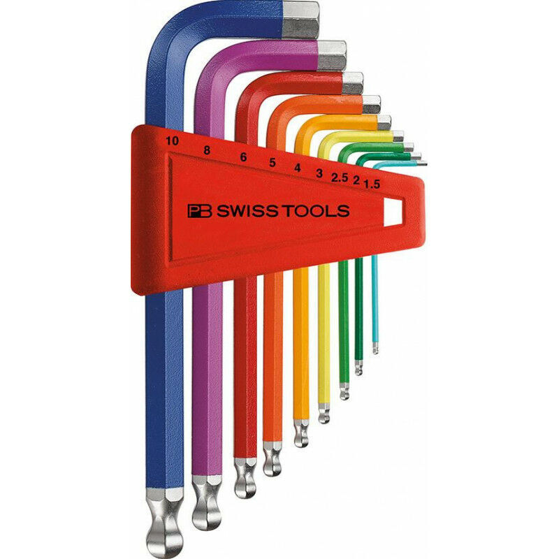 PB Swiss Tools Werkzeugset Ballend Innensechskantschlüssel 9-teilig Rainbow 1878 - 7610733063741