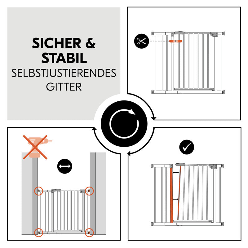 Hauck Türschutzgitter Schutzgitter Clear Step Autoclose 2 Set Verlängerung Weiß - 4007923597491