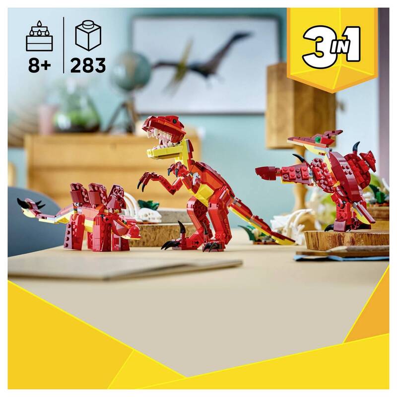 LEGO Creator Konstruktionsspielzeug Wilder Dinosaurier 3-in-1 Set 283 Teile 8+ - 5702018033210