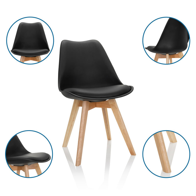 hjh OFFICE Besucherstuhl Schalenstuhl SCANDI Kunststoff schwarz 4er Pack Möbel - 4064323007159