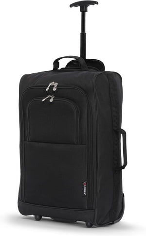 B-Ware 5 Cities Trolleytasche 55x35x20cm Schwarz für Kabine 42L 1,75kg leicht