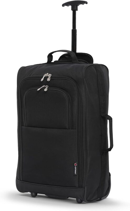 5 Cities Trolleytasche 55x35x20cm Schwarz für Kabine 42L 1,75kg leicht - 5038230167717
