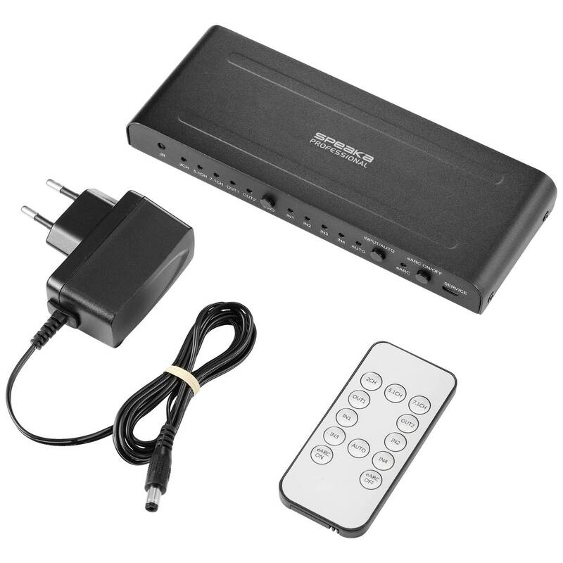 SpeaKa Professional SP-HDA-550 4 Port HDMI-Switch HDMI-Umschalter - 4064161220185