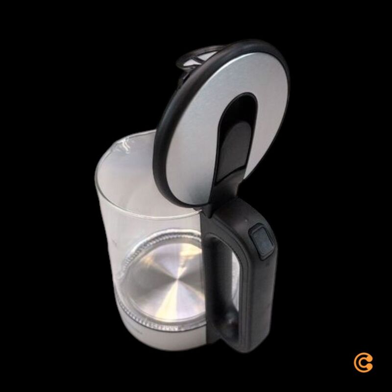 GourmetMaxx Wasserkocher Teekocher 1,7l 2200W Edelstahl schwarz kabellos Glas - 4067522016618