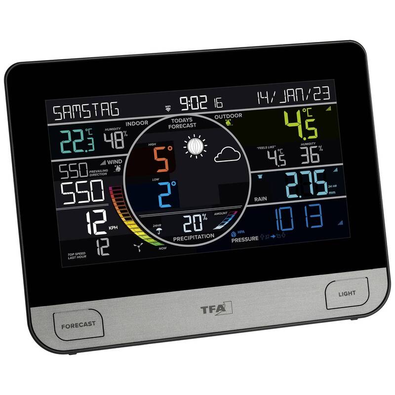 TFA Dostmann WLAN Wetterstation VIEW PRO 7 Tage Vorhersage max. 4 Sensoren - 4009816039187