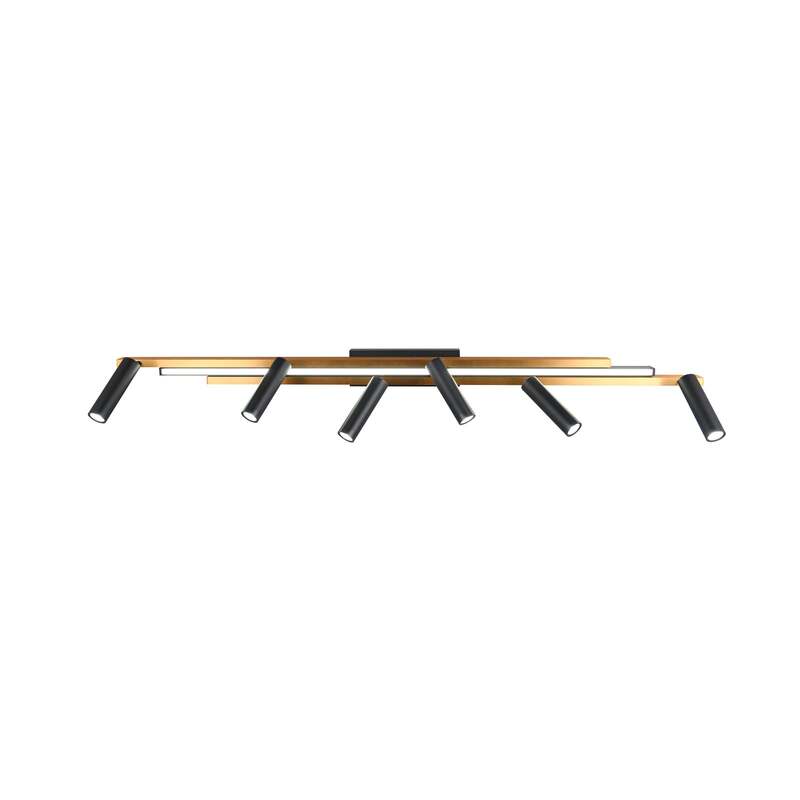 TRIO LIGHTING LED Deckenstrahler Zeno 6-flammig dimmbar schwarz/gold Metall - 4017807627329